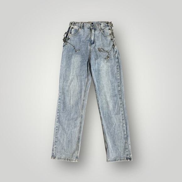 Shop Macherie Women’s Chain Detail Straight-Leg Jeans - Size S - Picture 1 of 8